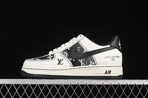 All categories Nk Air Force 1 Air Force series Nk Air Force 1 Low Air Force low-top Nike Air Force 1'07 Low LV joint milk white and black Air Force 1 low-top casual sneakers BZ6808-103